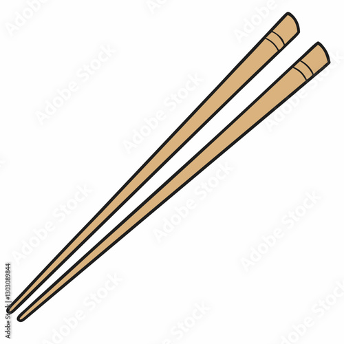 wooden chopsticks on white background