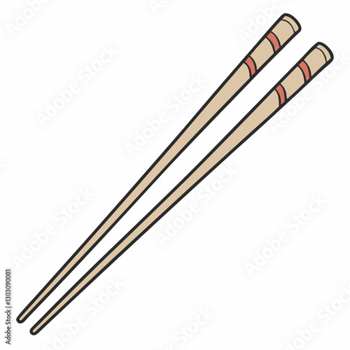 wooden chopsticks on white background