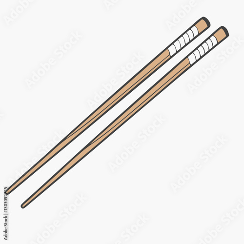 wooden chopsticks on white background