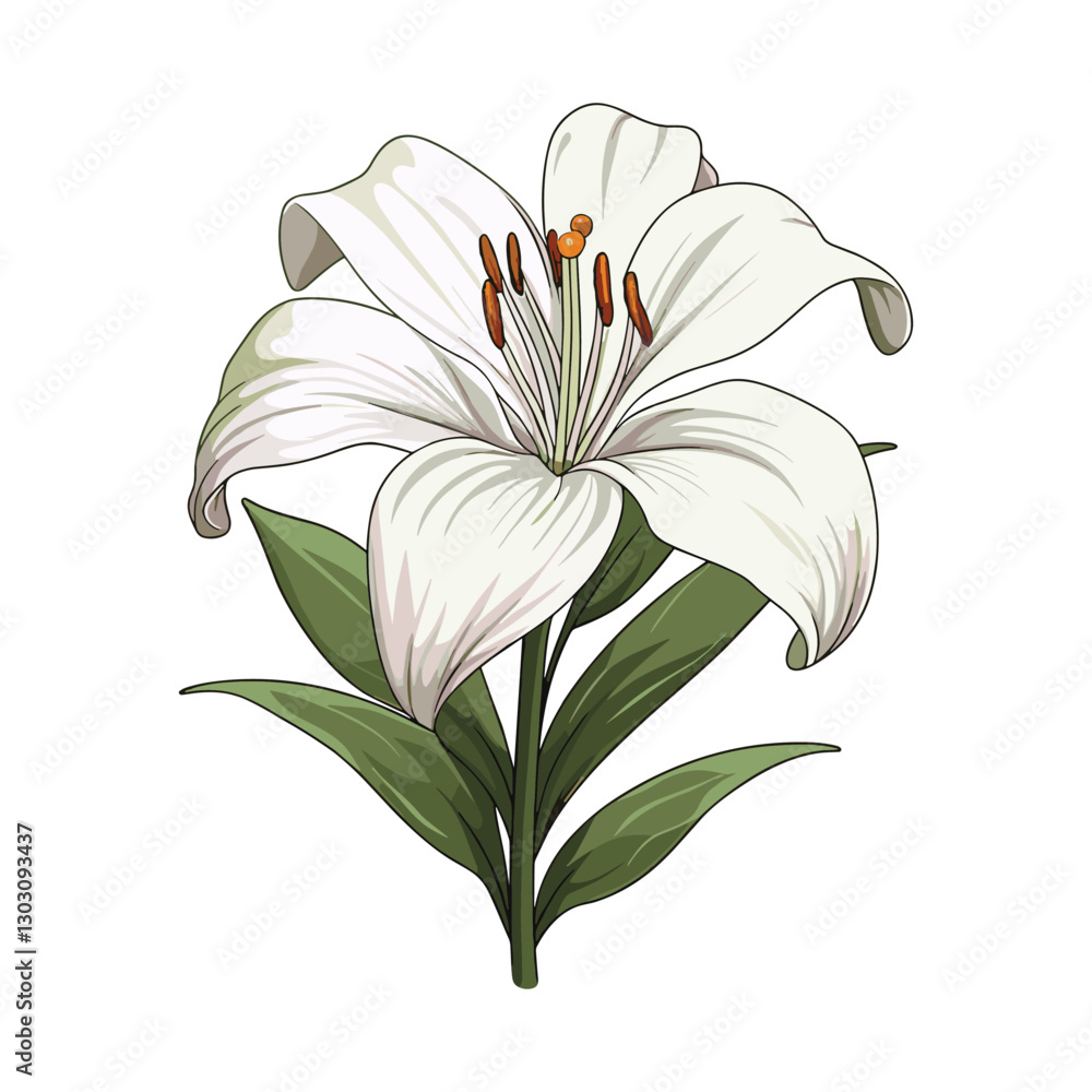 Obraz premium elegant illustration of a floral flower on a white