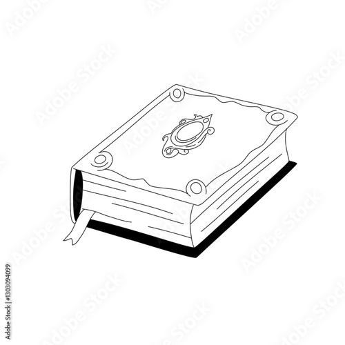 line art magic book