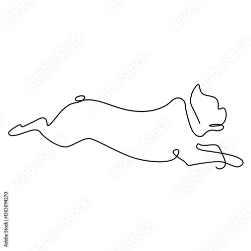 dog line art logo continuous line