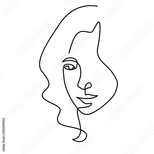 line art woman