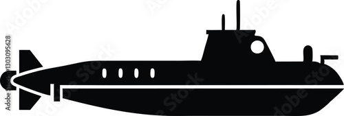 submarine silhouette vector illustration. submarine icon
