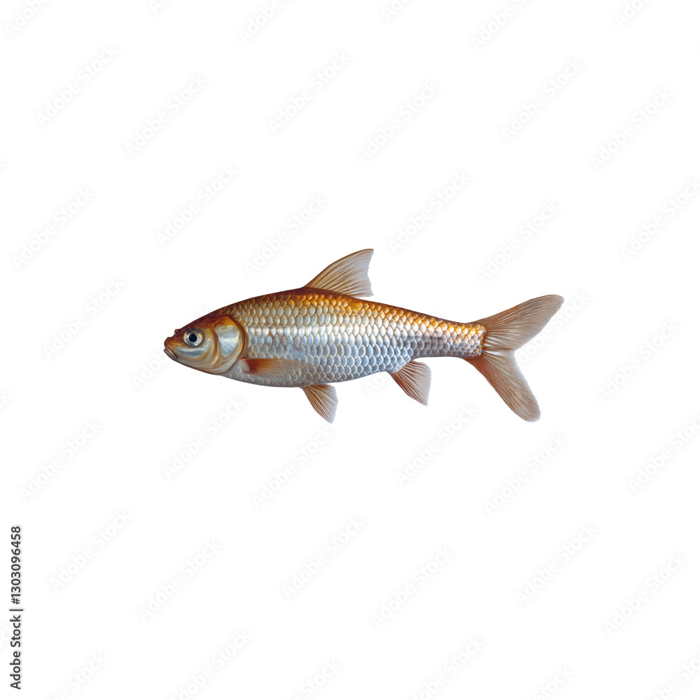 Fototapeta premium Colorful Freshwater Fish Swimming in Clear Water Background