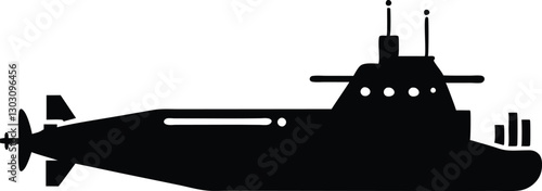 submarine silhouette vector illustration. submarine icon