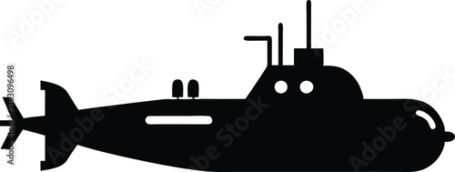 submarine silhouette vector illustration. submarine icon