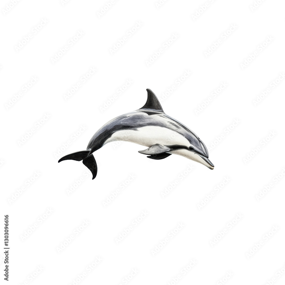Obraz premium Graceful Dolphin Swimming in Clear Ocean Waters