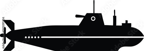 submarine silhouette vector illustration. submarine icon