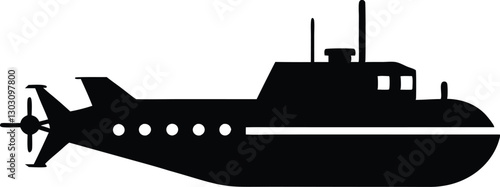 submarine silhouette vector illustration. submarine icon
