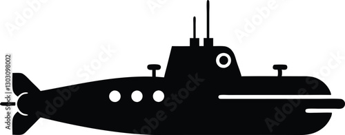 submarine silhouette vector illustration. submarine icon
