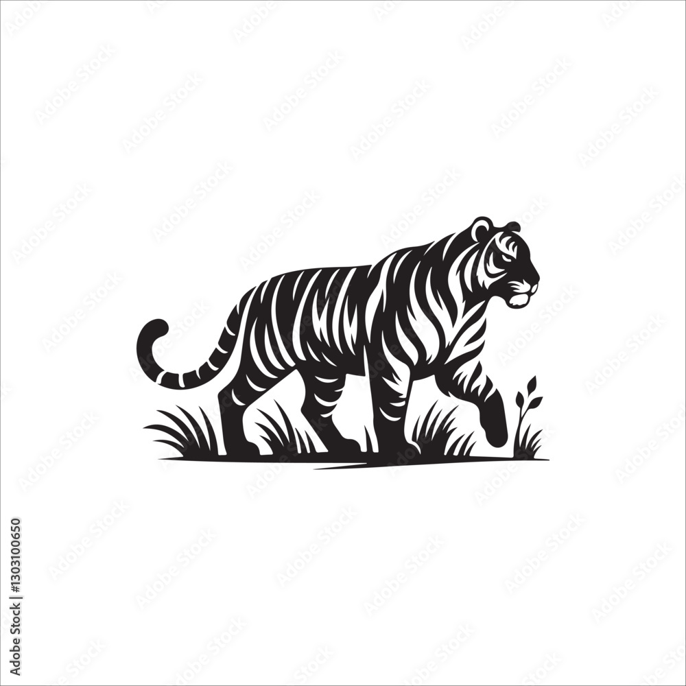 Obraz premium tiger-silhouette-vector