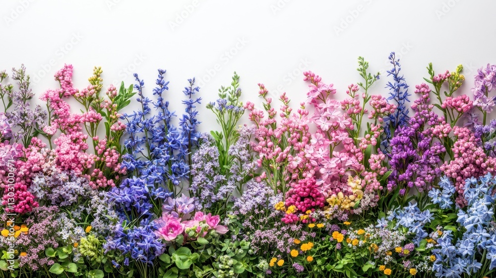 Obraz premium A vibrant tapestry of colorful flowers in full bloom, creating a stunning display of nature's artistry