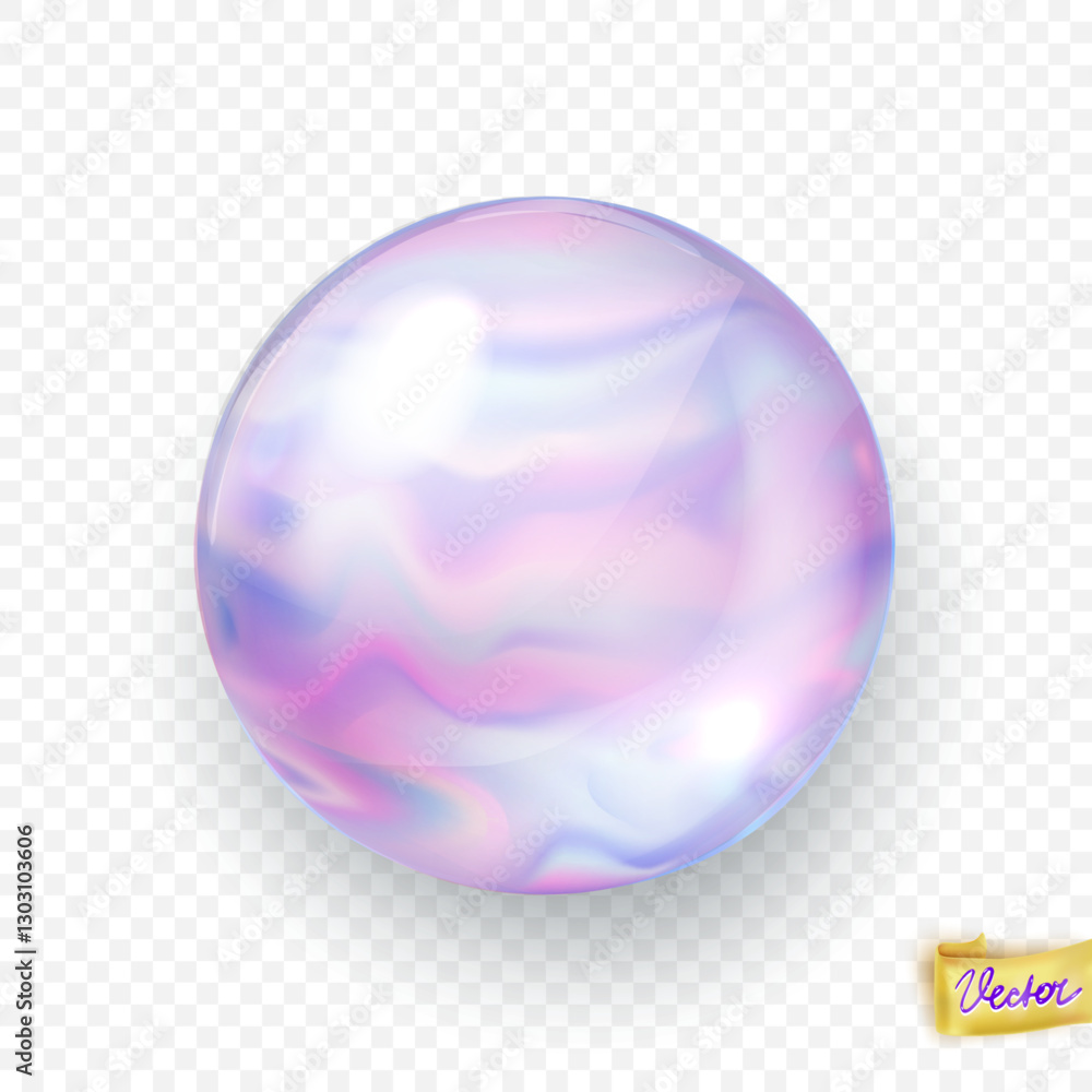 Obraz premium Holographic marble ball. Abstract trendy wallpaper background. Hologram texture. Premium quality. Modern vector for mockup design