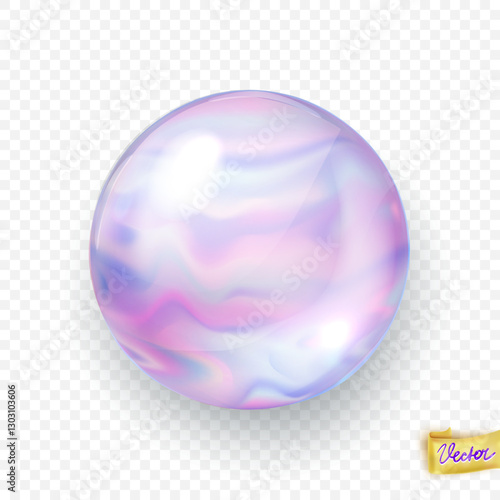 Holographic marble ball. Abstract  trendy wallpaper background. Hologram texture. Premium quality. Modern vector  for mockup design