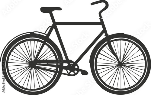 Silhouette of a bicycle on a white background.