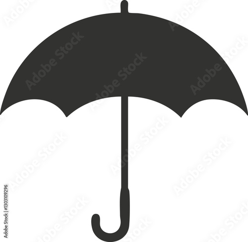Black umbrella icon silhouette on a white background.