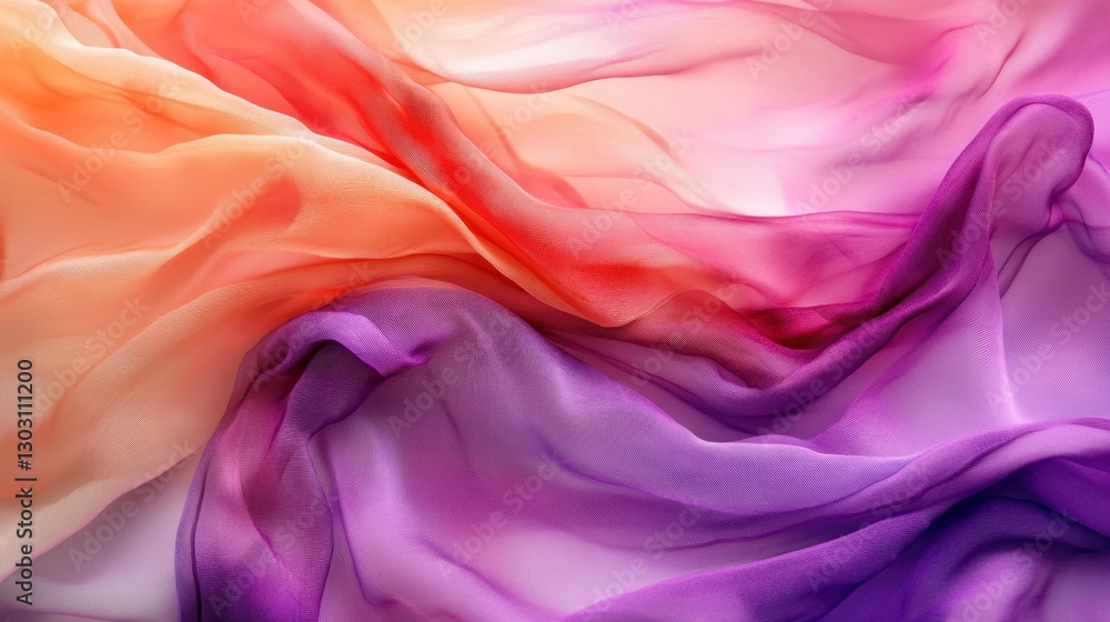 A colorful piece of fabric with a purple and orange stripe A colorful piece of fabric with a purple and orange stripe