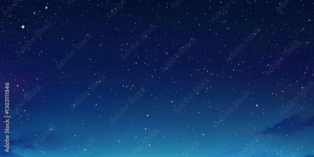 Fototapeta premium Starry sky, simple, serene and peaceful scene is perfect for creating an atmosphere that evokes feelings of calmness and tranquility