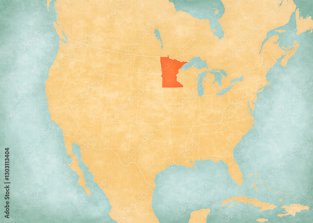 Map of United States of America - Minnesota Map of United States of America - Minnesota
