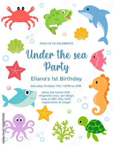 Photography Birthday invitation card vector template