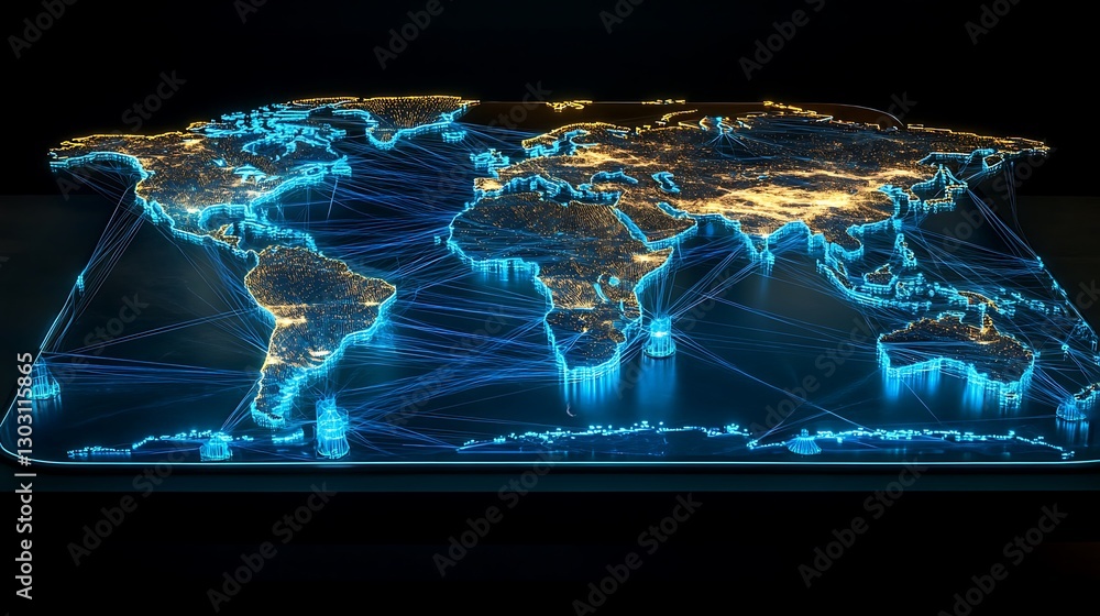 Fototapeta premium Global Network: A Digital Representation of Worldwide Interconnectivity