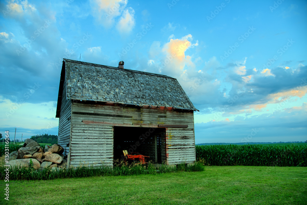 Fototapeta premium old barn in the field