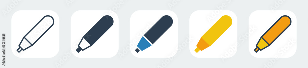 marker icons with five different styles