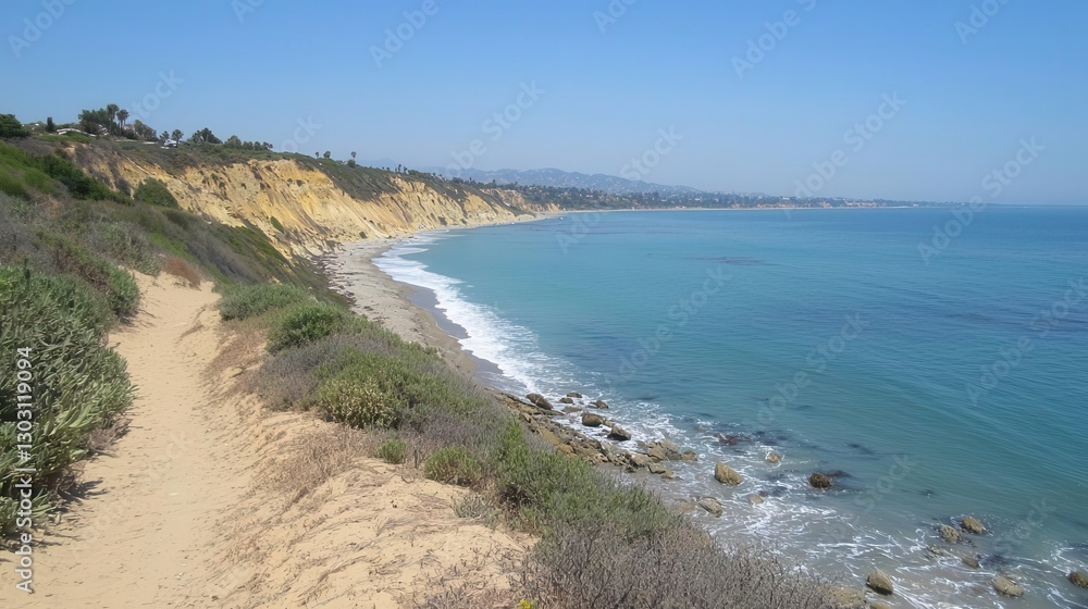 Coastal Trail Overlooking Sandy Beach and Ocean Coastal Trail Overlooking Sandy Beach and Ocean