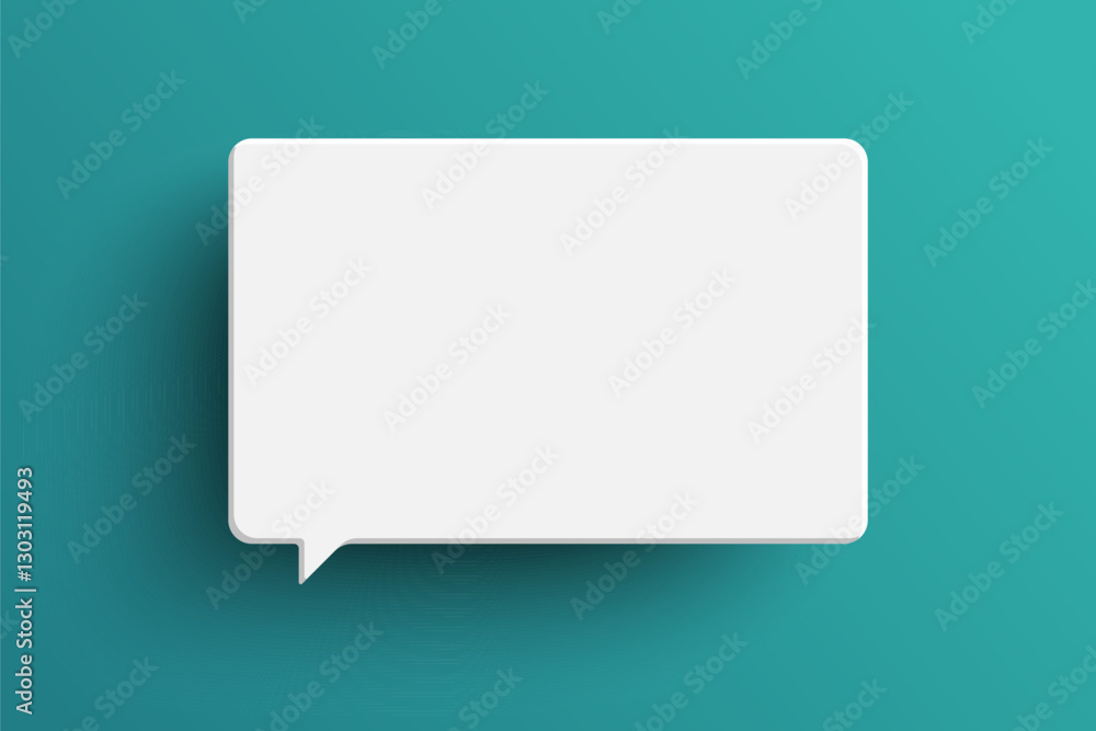 White rectangle speech bubble on green background White rectangle speech bubble on green background