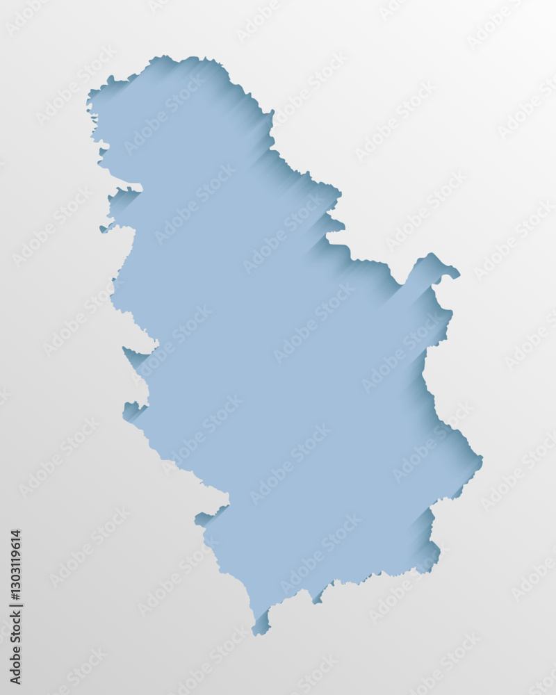 Obraz premium Vector map Serbia, abstract inner shadow