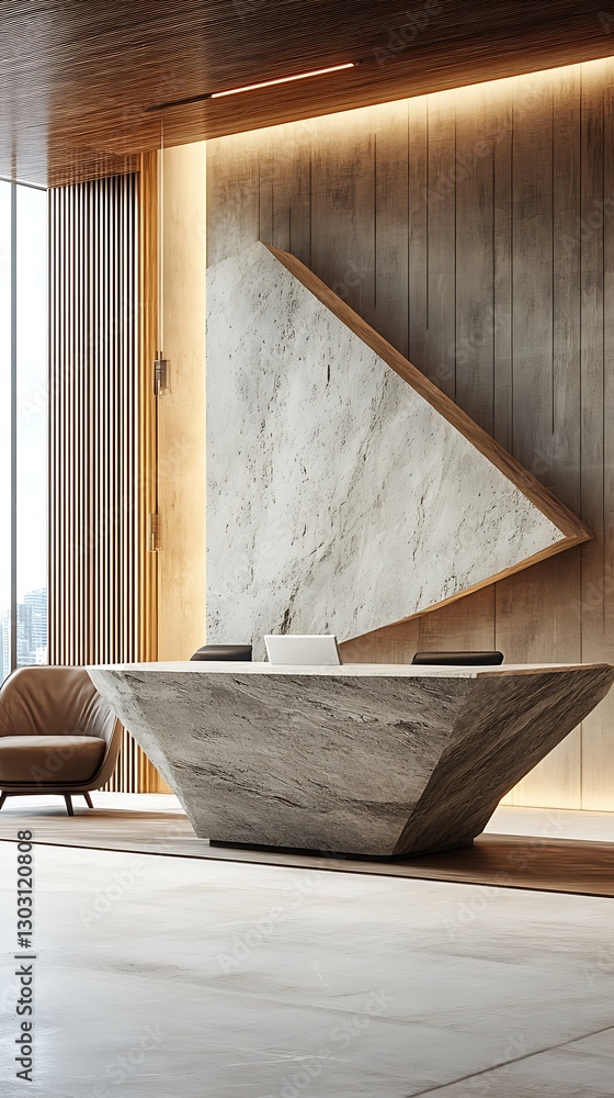 Modern lobby reception desk