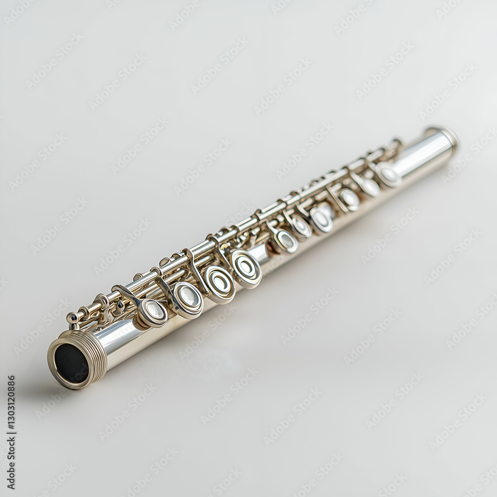 Fototapeta premium Classical Flute Melody: Professional Musicians in Studio Concert Performance of Woodwind Orchestra Instrument