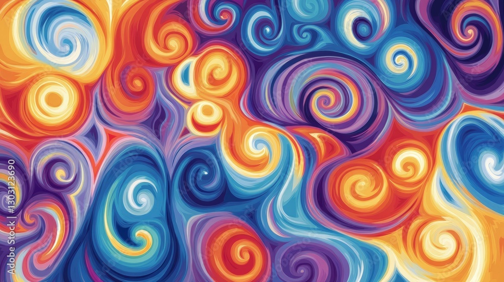 Tie-dye pattern with vibrant colors and swirling designs, symbolizing the free-spirited spirit of hippies during the Age of Aquarius Tie-dye pattern with vibrant colors and swirling designs, symbolizing the free-spirited spirit of hippies during the Age of Aquarius