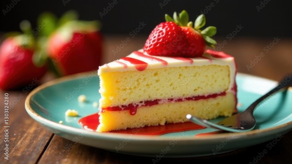 slice of birthday cake on a plate with a fork slice of birthday cake on a plate with a fork