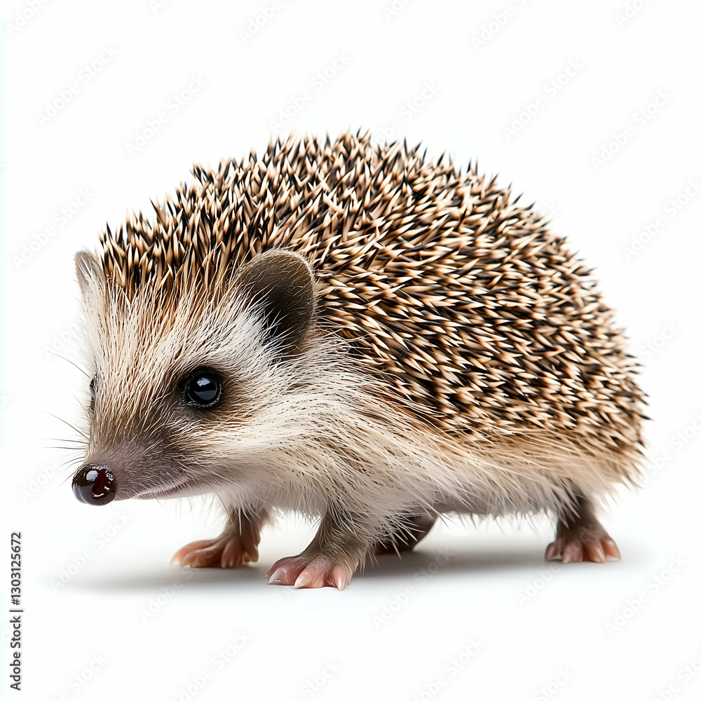 Obraz premium Cute Baby European Hedgehog in Wildlife: Animal Photography of Adorable Spiny Pet