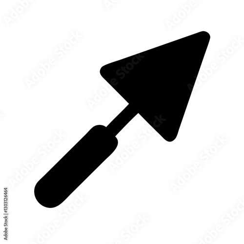 Black trowel construction tool icon