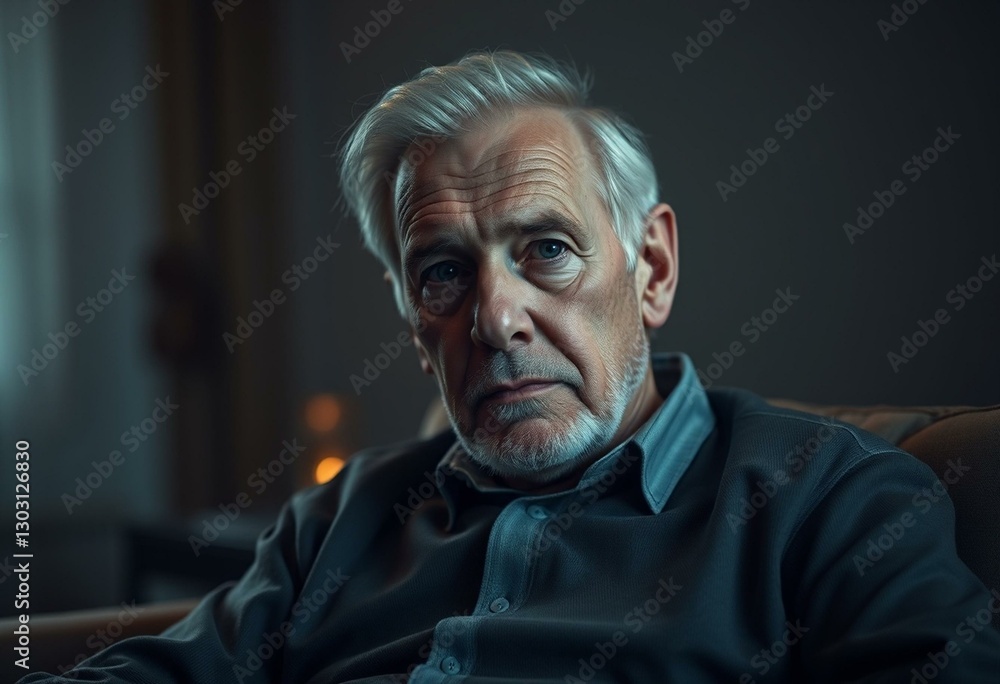 Fototapeta premium Serene senior gentleman in contemplation