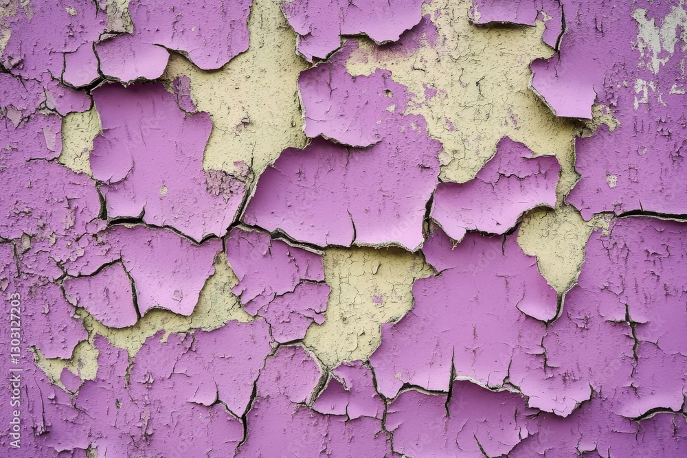 Peeling paint shows cracked surface texture detail. Peeling paint shows cracked surface texture detail.