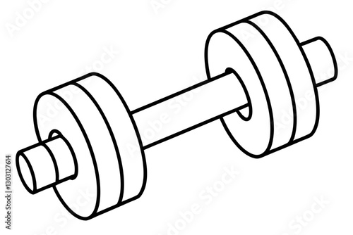 Dumbbell Weight Training Equipment Icon – Flat Vector