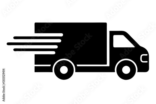  Fast & Free Shipping Icon | Delivery Truck Flat Design | SVG Vector