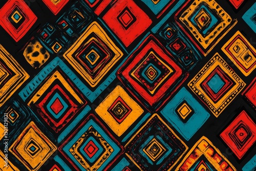 Colorful geometric shapes abstract pattern background.