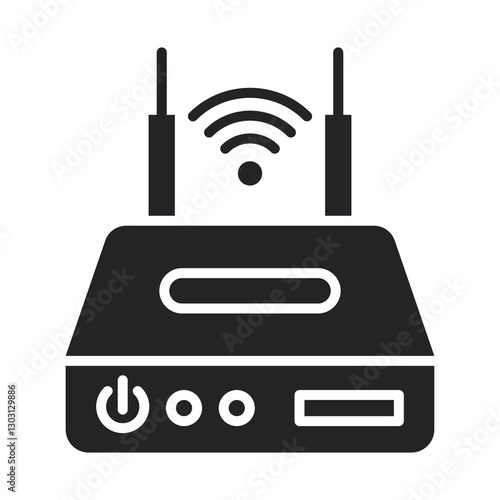 Wifi Router Icon Glyph Style. Vector Illustration For Graphic Design