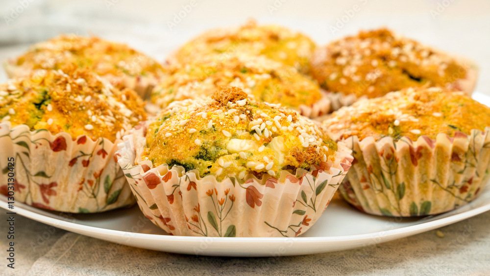 Freshly baked delicious little cornbread with cheese, pig rind and spinach Freshly baked delicious little cornbread with cheese, pig rind and spinach