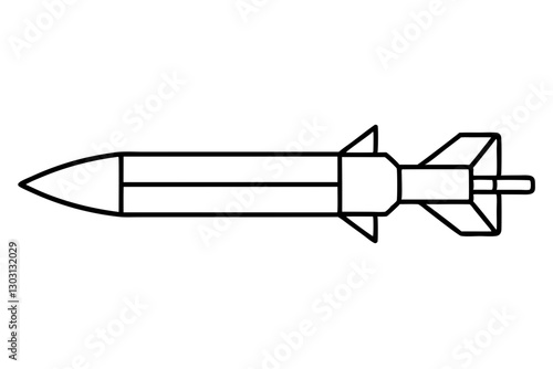 Guided Missile Weapon or Ballistic Rocket Weapon Icon - SVG Vector Graphic

