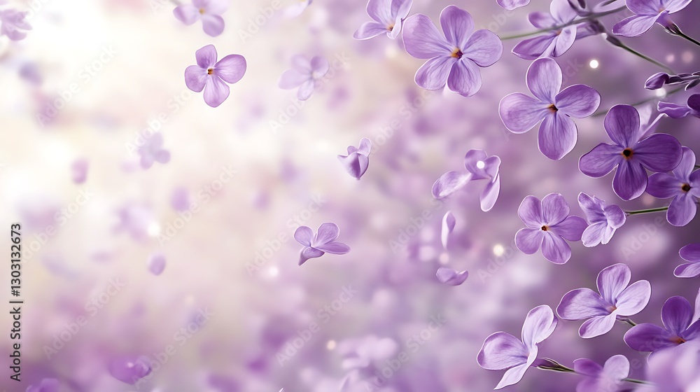 Lilac flowers bloom against soft bokeh background Lilac flowers bloom against soft bokeh background