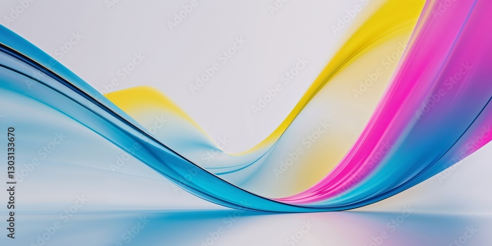 Naklejka premium Modern Abstract Gradient with Flowing Curves and Bright Colors for Creative Backgrounds and Aesthetic Design Projects