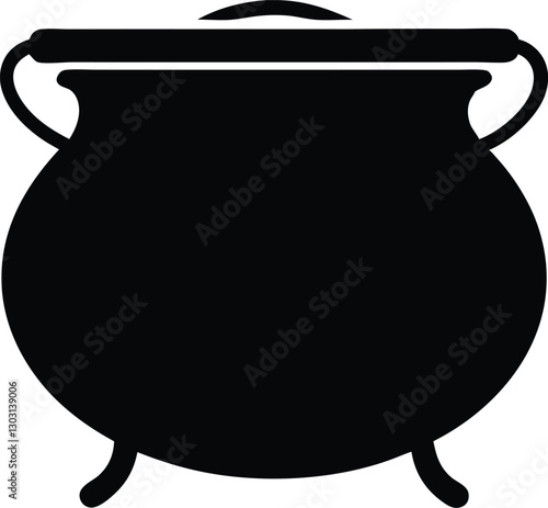 Cauldron silhouette, cauldron vector illustration, Witches black cauldron isolated on vector illustration