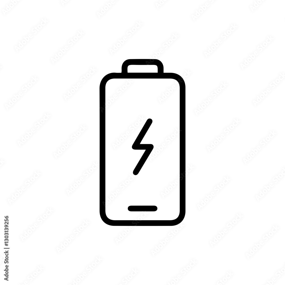 Battery Charging Thin Line Icon – Concept for Battery Power, Charging Status, and Energy Consumption Battery Charging Thin Line Icon – Concept for Battery Power, Charging Status, and Energy Consumption