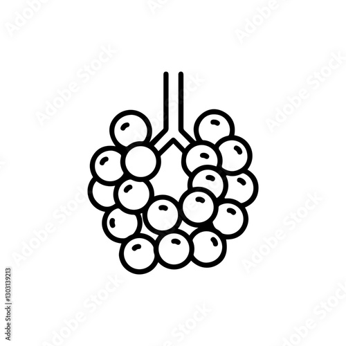 Alveoli Icon – Small Air Sacs in Lungs with Clusters, Representing Respiratory System